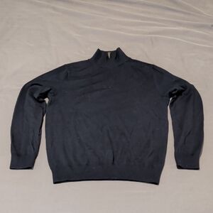 J. Crew Men's Navy Slim Merino Wool Quarter Zip Sweater, Size M